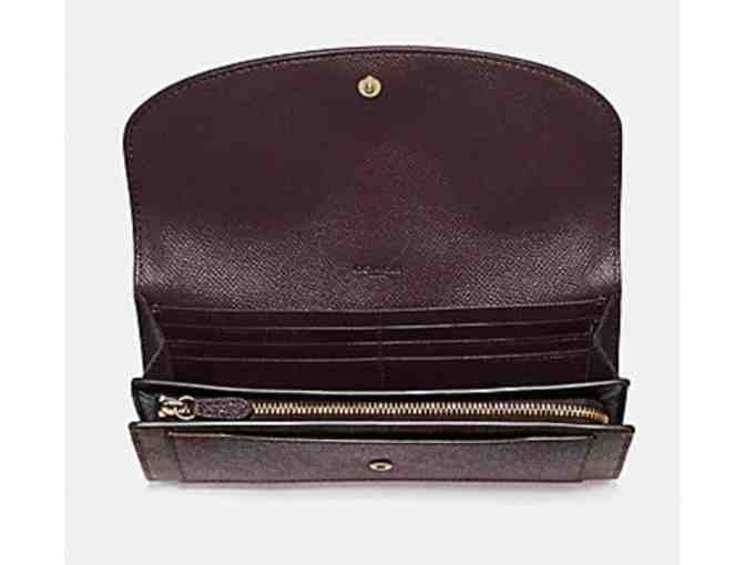 COACH BOXED SLIM ENVELOPE WALLET WITH METALLIC COLORBLOCK