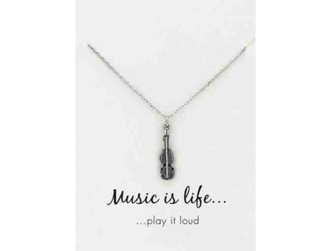 Fiddle Pewter Necklace