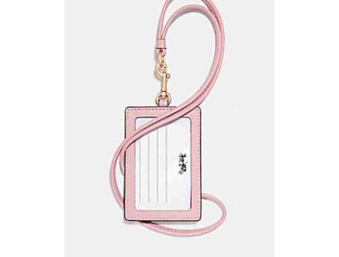 COACH ID LANYARD IN COLORBLOCK - BROWN/BLUSH TERRACOTTA