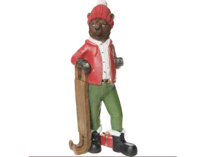 Jingles and Joy Brown Bear with Sled Decoration - Photo 1