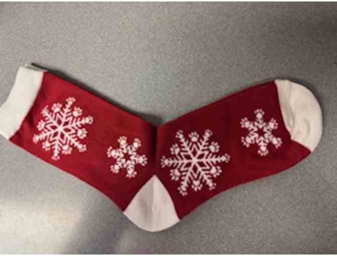 Womens Holiday Ankle Socks - Snowflakes - Photo 1