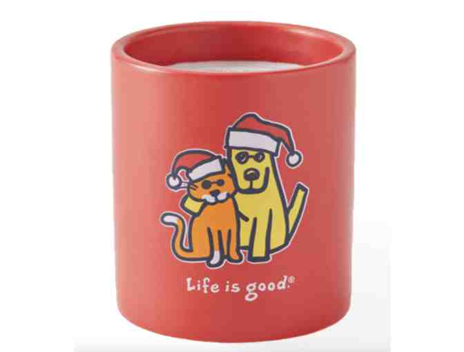 LIFE IS GOOD VINTAGE HOLIDAY ROCKET AND CAT SOY CANDLE - Photo 1