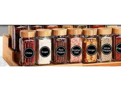 24 - 4oz. Glass Spice Jars with Bamboo Lids