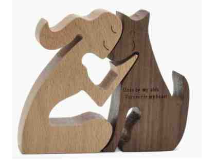 Once by my Side, Forever in my Heart Woman and Pup Memorial Sculpture