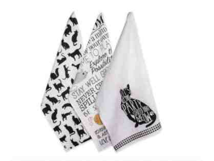 DII Pets Kitchen Collection Absorbent Dishtowel Set - Cats