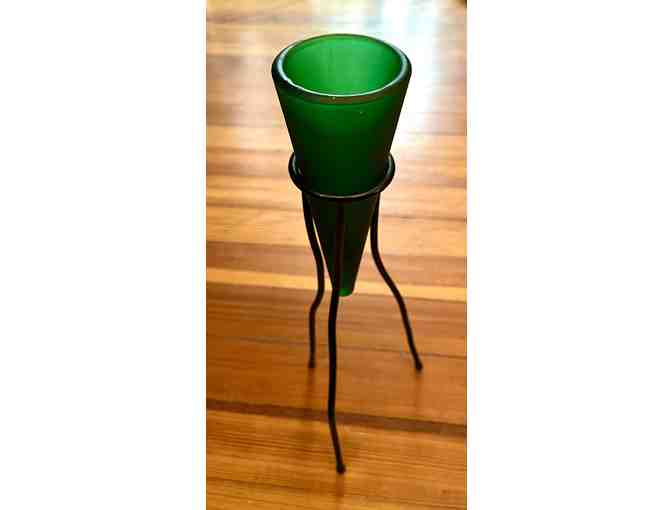 Green Glass Bud Vase