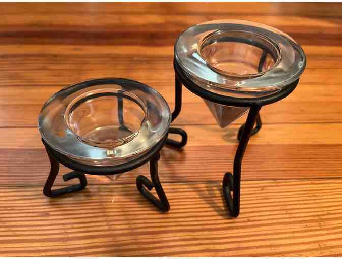 Two Glass Votive Candle Holders