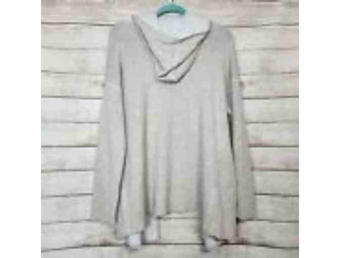 KINROSS Beige Brown Soft Cotton Cashmere Open Cardigan Hoodie, SZ M