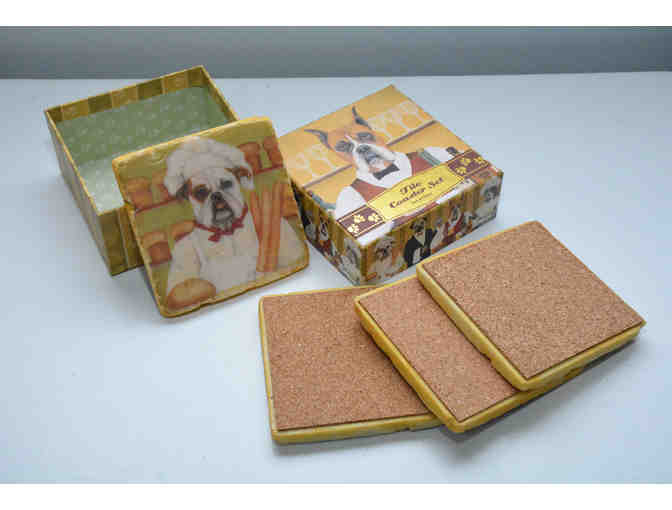 Old World Animal Portraits Dog Coaster Set by Carole Lew +