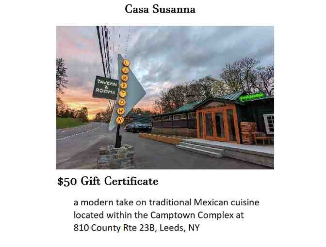 Casa Susanna Restaurant in Leeds, NY $50 Gift Card