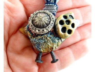 Raku Bird Pendant by MAKUstudio