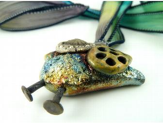 Raku Bird Pendant by MAKUstudio