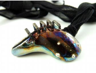 Healing Raku Heart Pendant by MAKUstudio