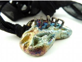 Healing Raku Heart Pendant by MAKUstudio