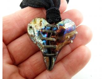 Healing Raku Heart Pendant by MAKUstudio