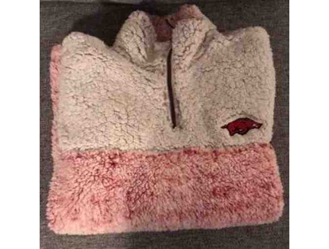 Arkansas Razorbacks Color Block Quarter Zip Sherpa