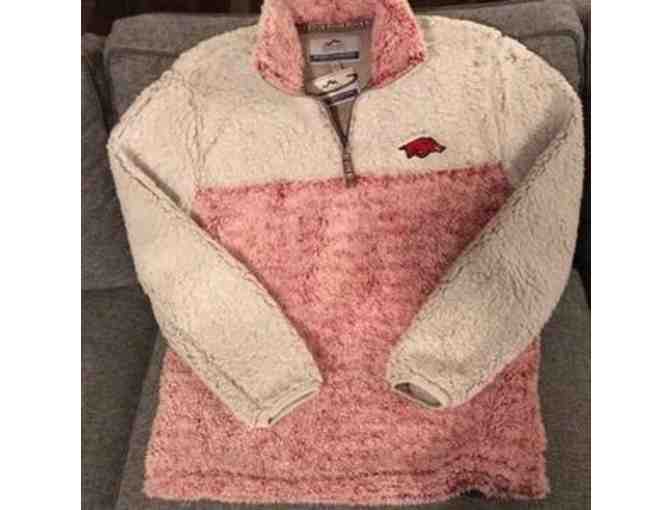Arkansas Razorbacks Color Block Quarter Zip Sherpa