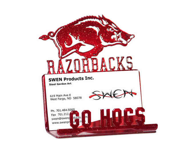 Arkansas Razorback Business Card Holder and Phone Stand Holder