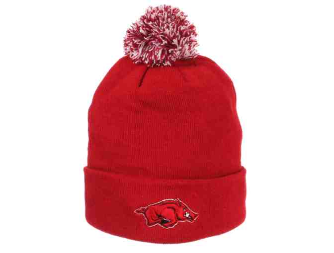 Arkansas Razorbacks Drawstring Backpack and Beanie Set