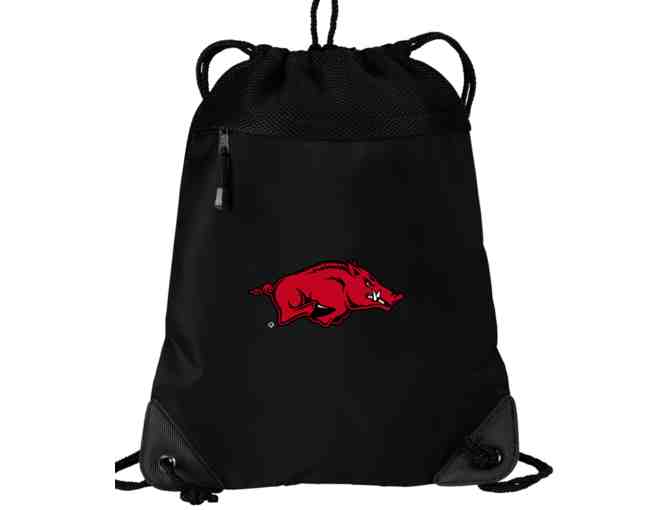Arkansas Razorbacks Drawstring Backpack and Beanie Set