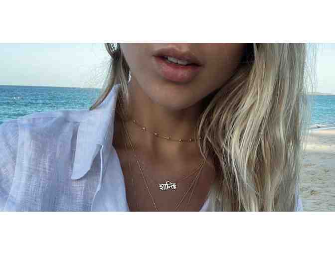 Lauren Hollowell - Sacred Shanti Sanskrit Necklace with Diamonds