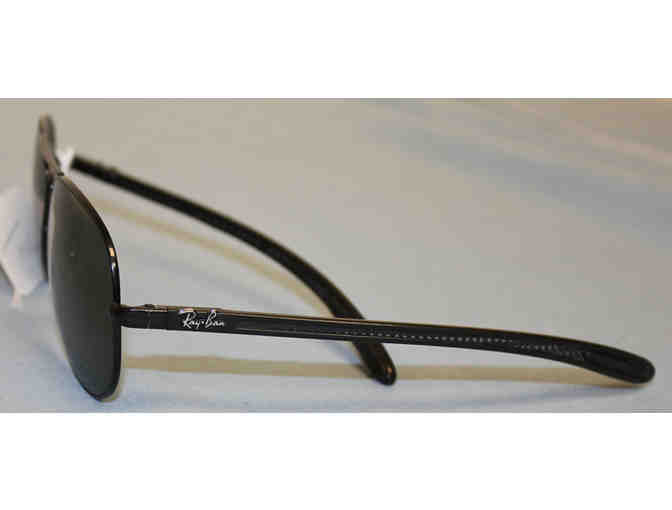 Ray-Ban Black Carbon Fibre Polarized Sunglasses + Case