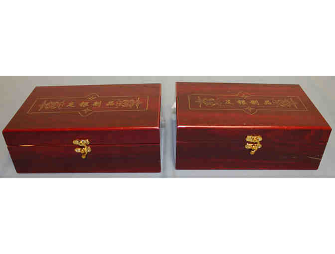 New - 2 - Silver Plated Chinese Soup Bowl Sets