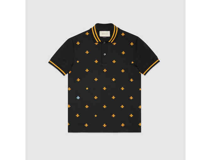 NEW - Men's Gucci Cotton Polo with Bees and Stars