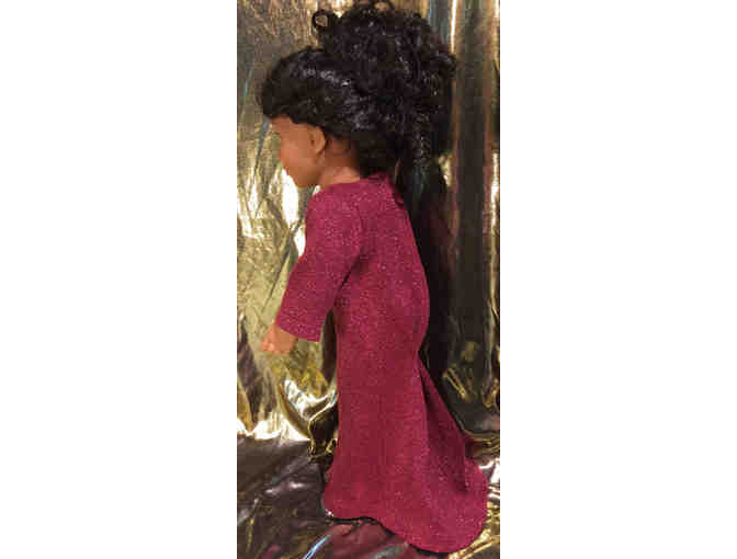 American Girl or 18' Tall Doll Clothing - Handmade Sparkly Red Gown & Shoes