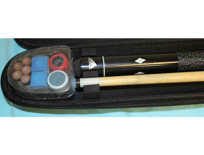 Mizerak Two-Piece Maple Pool Cue + Case/Extra Tips