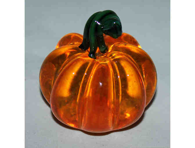 Art Glass Mini Pumpkin Paperweight