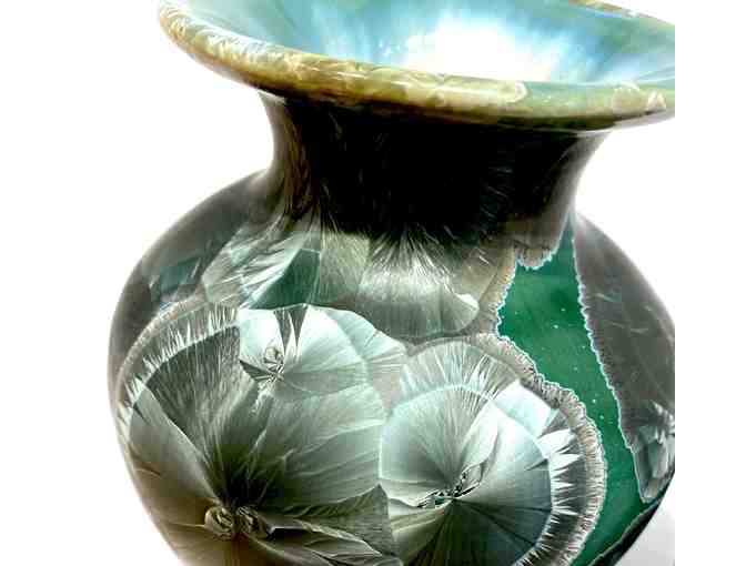 Green Galaxy Crystalline Glazed Vase (Lindsey Epstein)