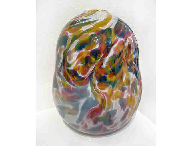 Multicolored Hand-Blown Glass Vase (Unknown Artist)
