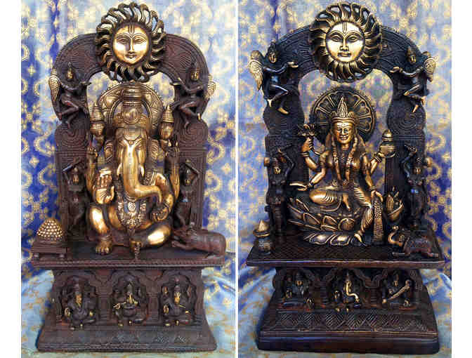 Magnificent 19' Brass Murti of Maha Lakshmi