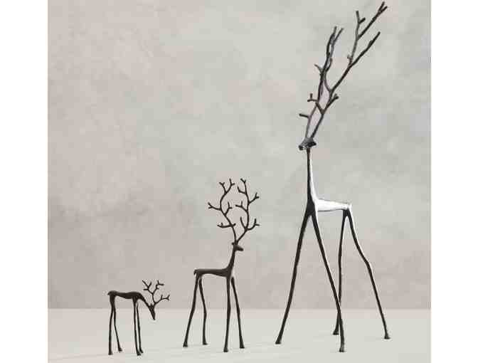 Pottery Barn Bronze Sculpted Reindeer, Set of 3