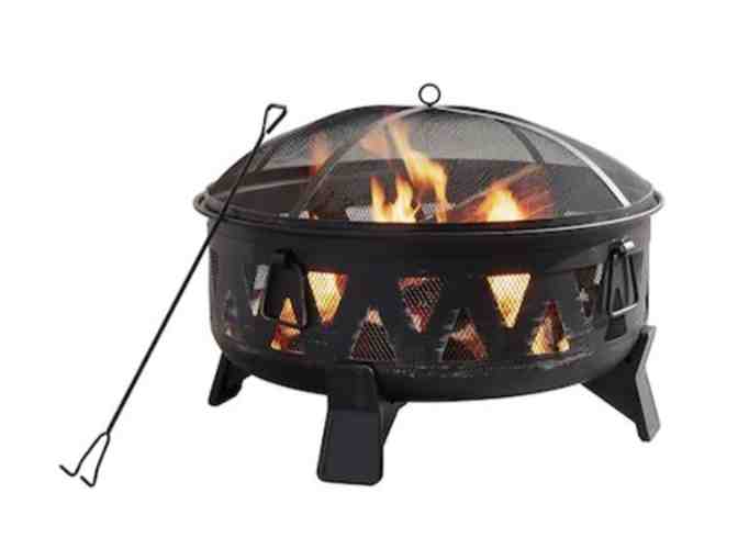 Antique Black Steel Wood-Burning Fire Pit