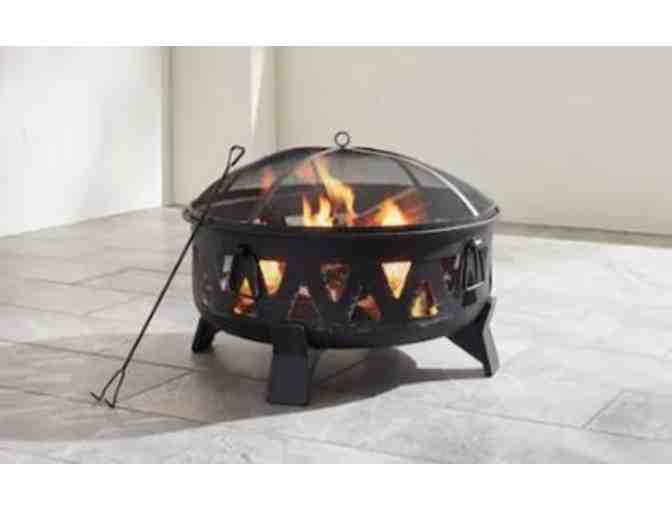 Antique Black Steel Wood-Burning Fire Pit