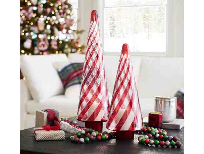 Pottery Barn Candy Striped Glass Tree Cloches