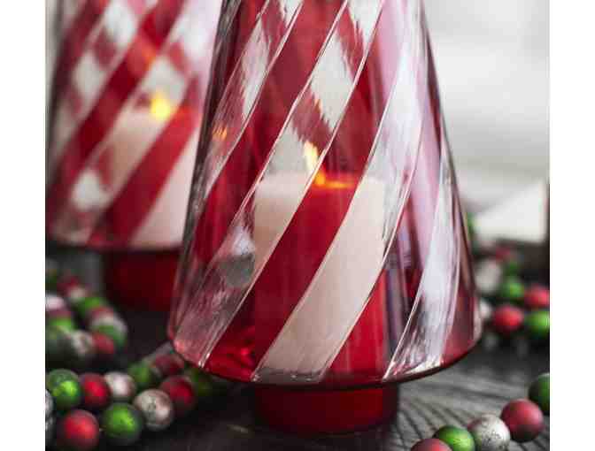 Pottery Barn Candy Striped Glass Tree Cloches