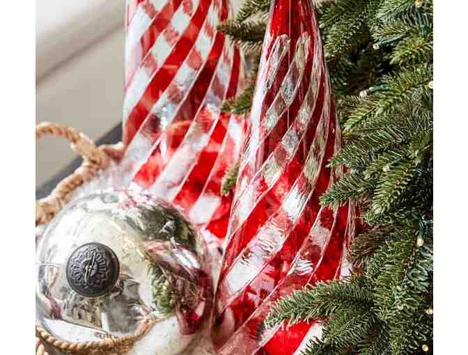 Pottery Barn Candy Striped Glass Tree Cloches