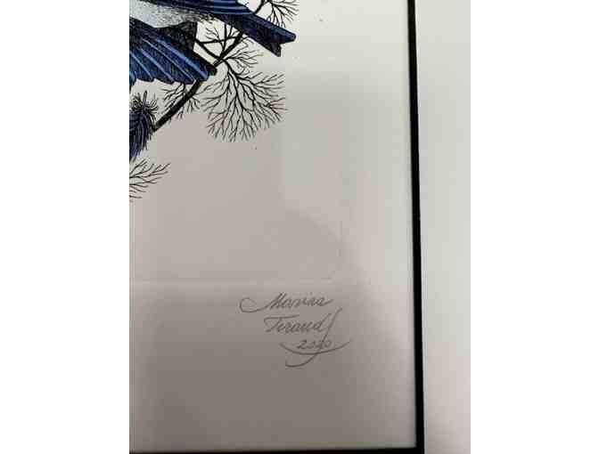'Bluebird Heart' A.P. II Fine Etching and Watercolor by Marina Terauds
