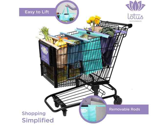 Lotus Trolley Reusable Grocery Cart Bags - Set of 4