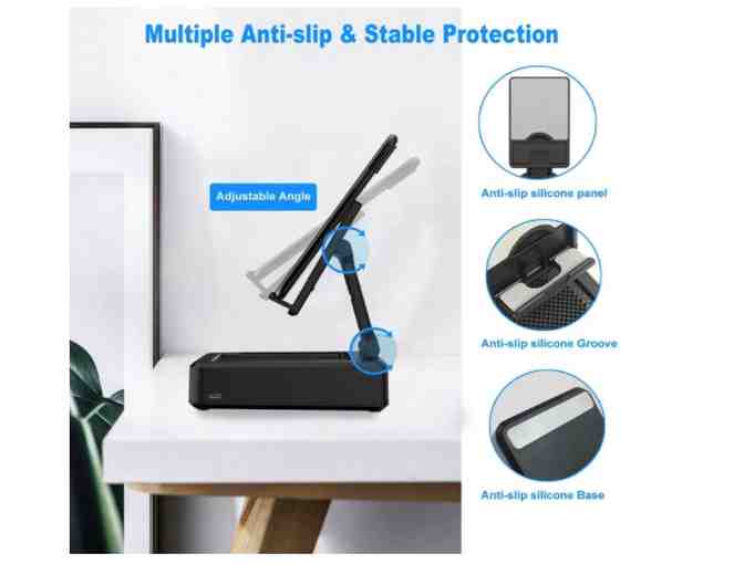 JTEMAN Cell Phone Stand with Wireless Bluetooth Speaker