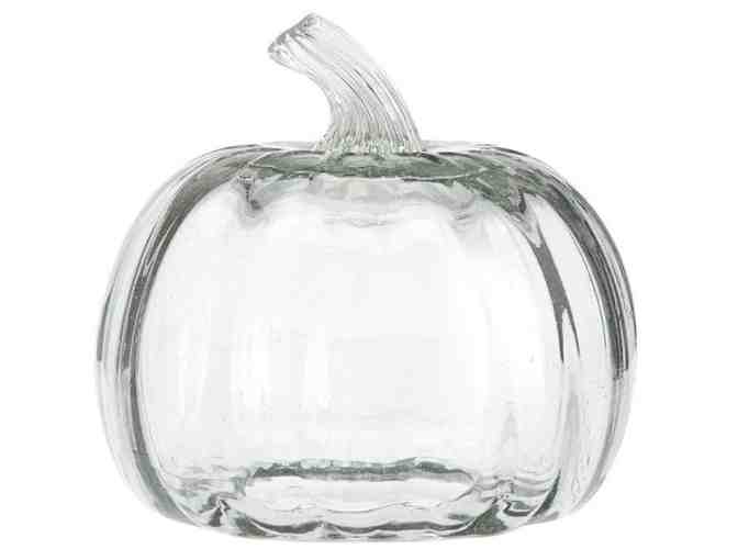 Pottery Barn Handcrafted Recycled Glass Pumpkin Cloche Set