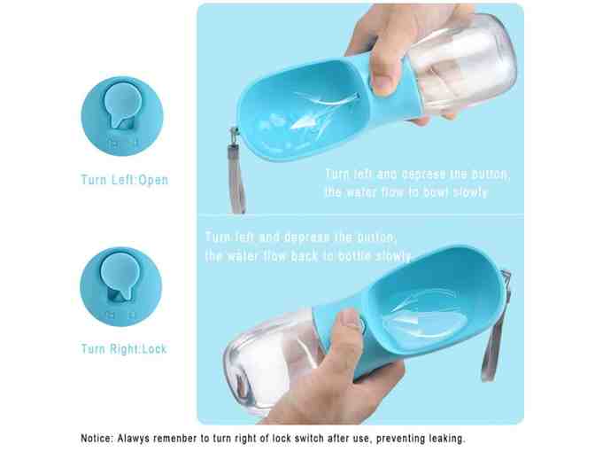 Dog Water Bottle and Portable Pet Dispenser with Detachable Food Container