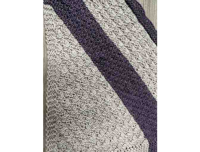 Handmade Eggplant and Beige Scarf