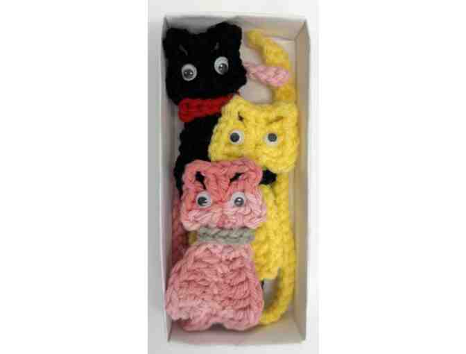 Purr-fectly Charming Cat Bookmarks &ndash; Handmade & Whimsical - Black, Yellow and Pink