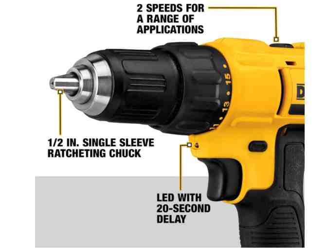 DEWALT 20V Max Cordless Drill w/ Driver & Screwdriver Bits Kit