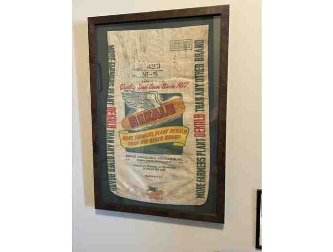 Framed and Matted Vintage Dekalb Seed Bag