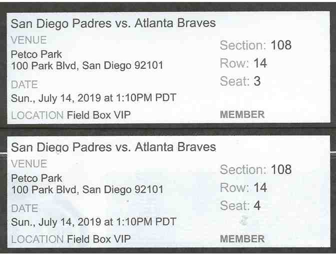 Padres vs Braves - Sunday, July 14, 2019 at 1:10pm